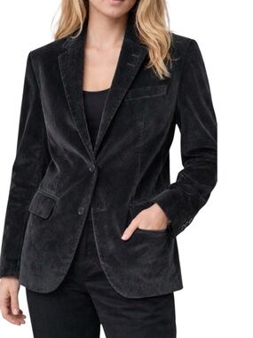 Vintage Guess Jeans Black Velvet Blazer Jacket Vintage Gothic L / XL